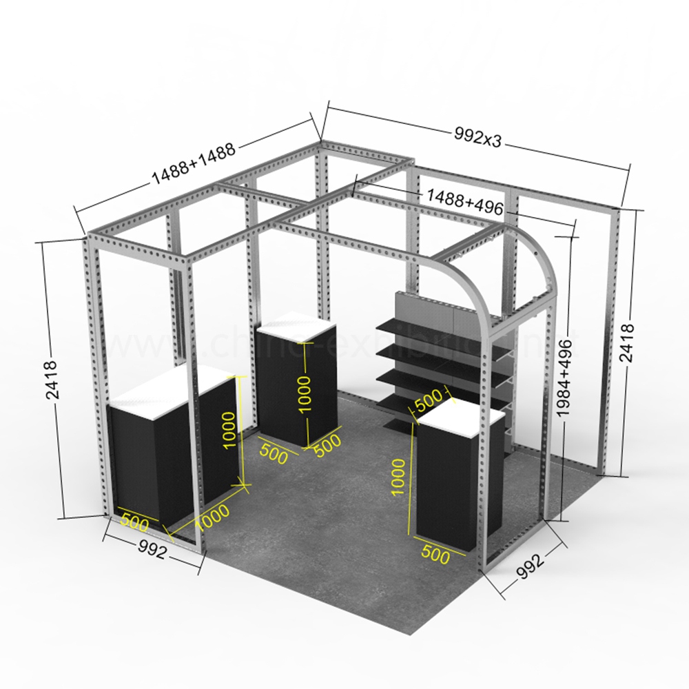 Modular standard portable 3x3m exhibition booth design
